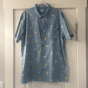 Men’s Rip Curl Blue and Yellow Tropical Shirt size XXL